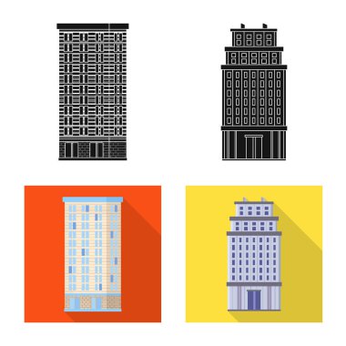 Belediye tasarımını vektör ve logo Merkezi. Belediye topluluğu ve Emlak hisse senedi vektör çizim.