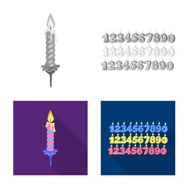 Gevşeme ve alev sembolü yalıtılmış nesne. Gevşeme ve hisse senedi için balmumu vektör simge kümesi.