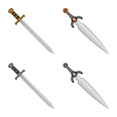 Oyun ve zırh simgesi yalıtılmış nesne. Web için oyun ve bıçak hisse senedi simgesi kümesi.