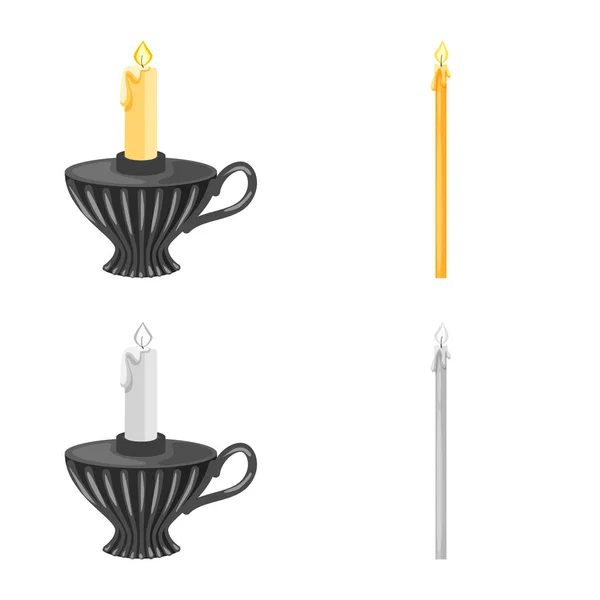 Illustration vectorielle de relaxation et symbole de flamme. Ensemble de relaxation et de cire symbole de stock pour le web . — Image vectorielle