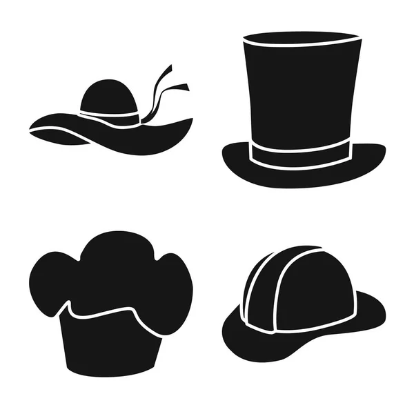 Векторная иллюстрация логотипа шапочки и берета. Набор векторных иллюстраций для шапок и подгузников . — стоковый вектор