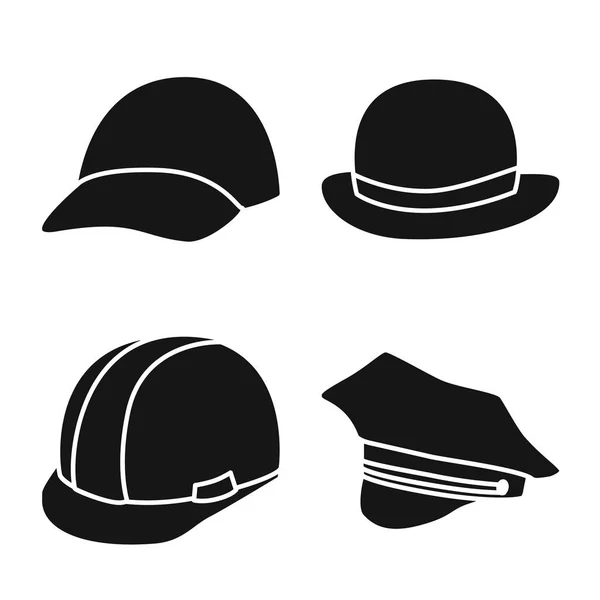 Векторная иллюстрация шапочки и берета. Набор векторных значков шапочки и подгузника для склада . — стоковый вектор