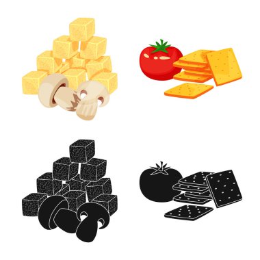 Tat ve daiç logo yalıtılmış nesne. Tat ve organik hisse senedi vektör çizim.