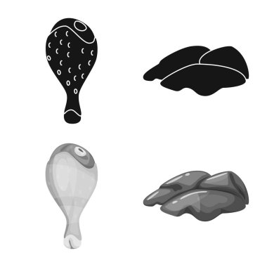 Ürün ve kümes hayvanları kutsal kişilerin resmi yalıtılmış nesne. Ürün ve tarım hisse senedi vektör çizim seti.