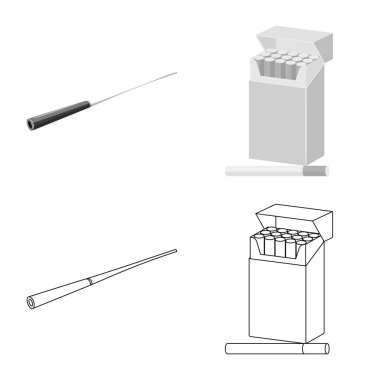 Çöp illüstrasyon vektör ve logo durdurmak. Çöp ve alışkanlık hisse senedi vektör çizim seti.