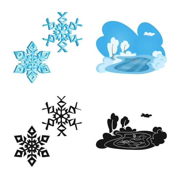 Objeto aislado de textura y símbolo congelado. Conjunto de textura e icono de vector transparente para stock . — Vector de stock