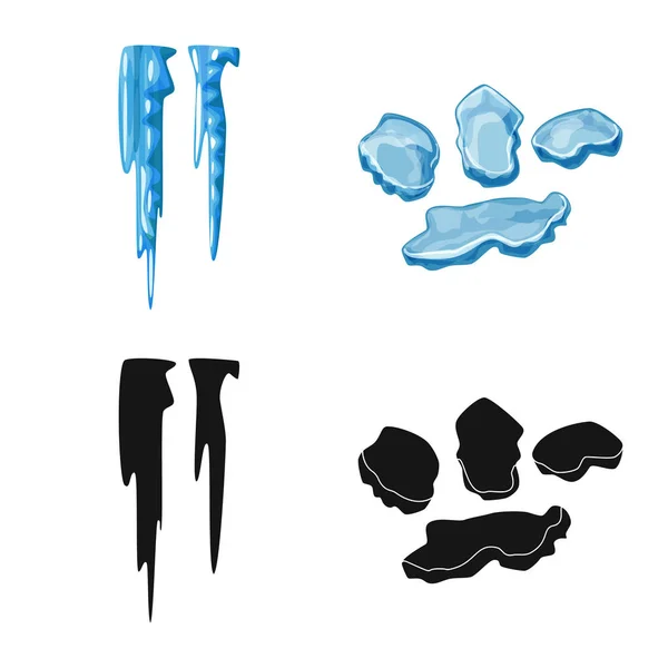 Objeto aislado de textura y logo congelado. Conjunto de textura e ilustración de vector de stock transparente . — Vector de stock