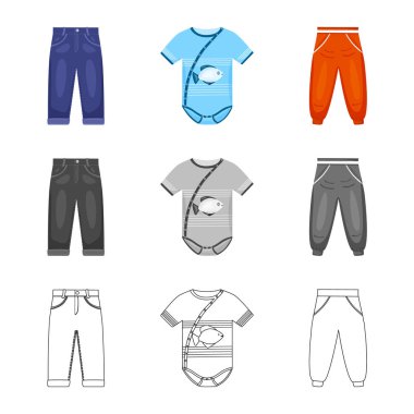 Moda ve giysi logo vektör Illustration. Moda ve pamuk hisse senedi simgesi için web topluluğu.