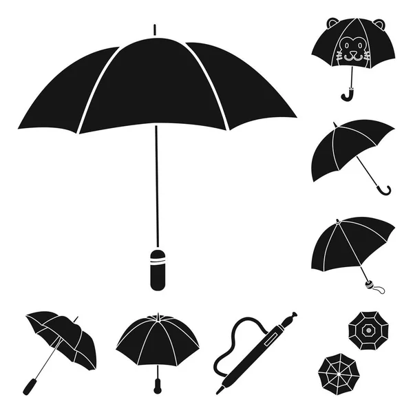 Objeto aislado de clima y signo de lluvia. Conjunto de símbolos de clima y lluvia para web . — Vector de stock