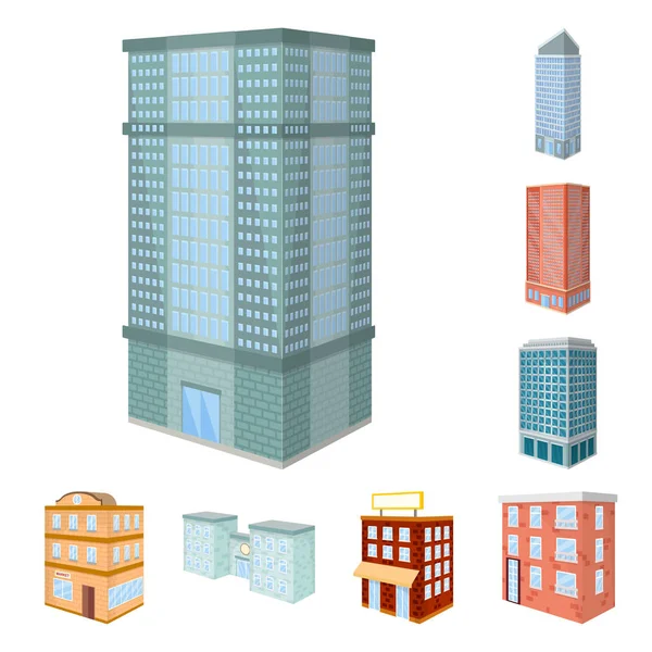 Progettazione vettoriale della città e costruire segno. Set di città e appartamento stock illustrazione vettoriale . — Vettoriale Stock