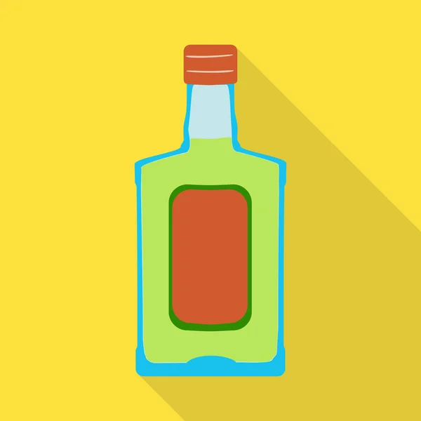 Vektor illustration av flaska och alkohol symbol. Uppsättning av flaska och vodka lager vektor illustration. — Stock vektor