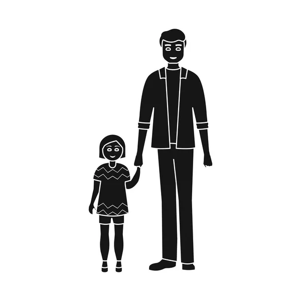 Vector illustration of father and daughter  icon. Set of father and dad vector icon for stock.