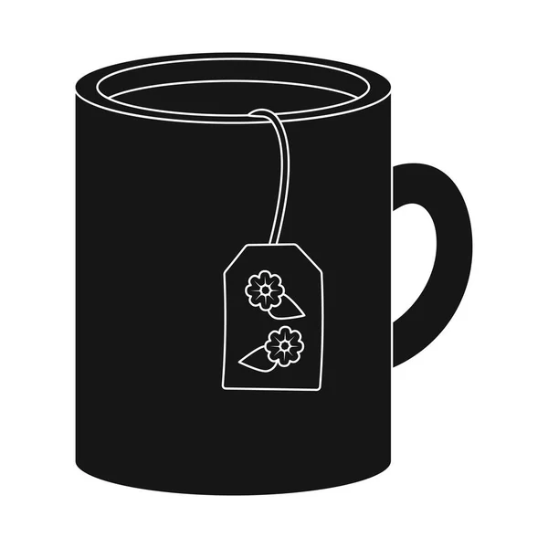Objeto isolado de xícara e sinal de chá. Coleção de copo e bebida ilustração vetor estoque . — Vetor de Stock