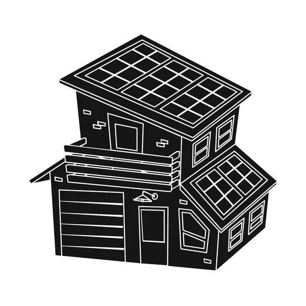 Objet isolé du bâtiment et icône de la batterie. Ensemble de bâtiment et de maison stock symbole pour le web . — Image vectorielle