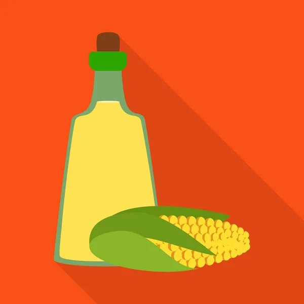 Vektordesign von Mais und Bio-Symbol. Sammlung von Mais und Vitaminstock Symbol für Web. — Stockvektor
