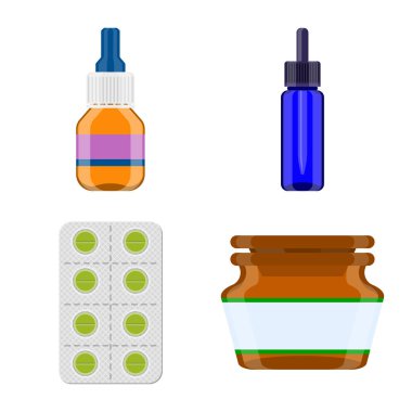 Eczane ve ilaç simgesi izole nesne. Web için eczane ve sağlık Stok sembolü koleksiyonu.