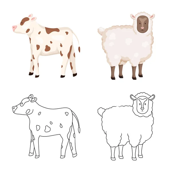 Diseño vectorial del icono de la cría y la cocina. Colección de crianza y vector orgánico icono para stock . — Vector de stock