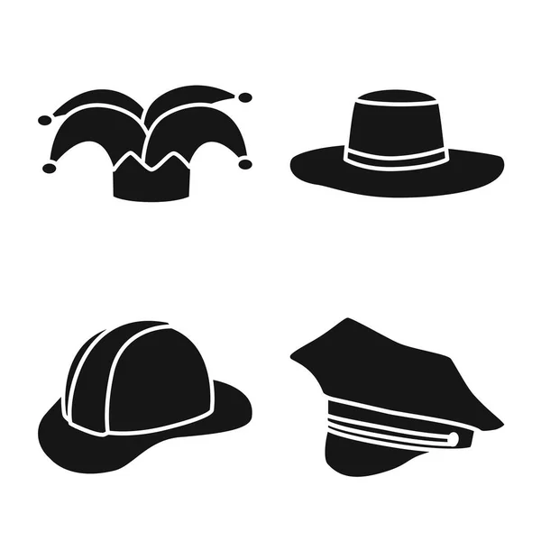 Objeto isolado de logotipo de gorro e boina. Conjunto de ilustração vetorial de estoque de gorro e cotonete . —  Vetores de Stock