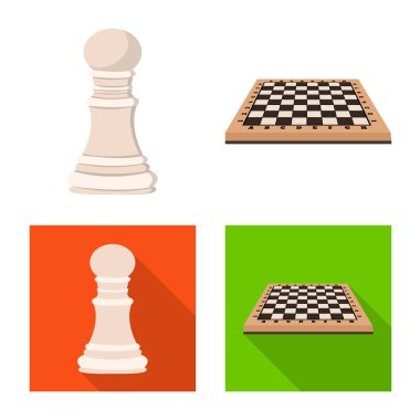 Şah mat ve ince ikon vektör çizim. Şah mat ve hedef hisse senedi simgesi web için kümesi.