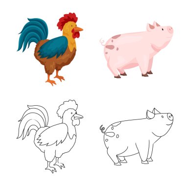 Üreme ve mutfak logosu yalıtılmış nesne. Set ıslahının ve organik stok vektör çizim.