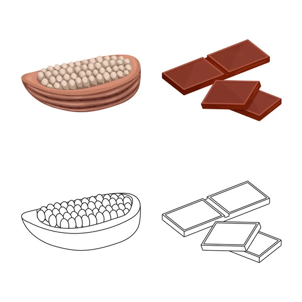 Ilustración vectorial de comida y signo delicioso. Conjunto de comida y símbolo de stock marrón para web . — Vector de stock