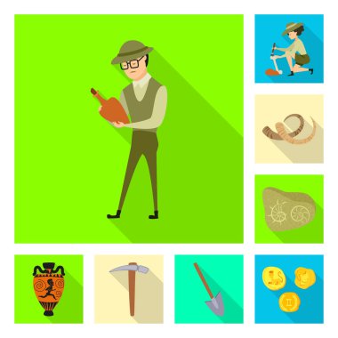 Hikaye ve bileşen sembolü yalıtılmış nesne. Hisse senedi için hikaye ve öznitelikleri vektör simge kümesi.