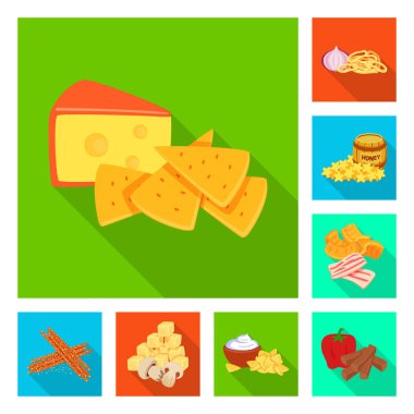 Tat ve işareti daiç vektör Illustration. Tat ve hisse senedi için organik vektör simge kümesi.