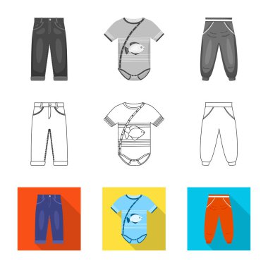 İşareti moda ve giysi tasarımı vektör. Moda ve pamuk stok vektör çizim topluluğu.