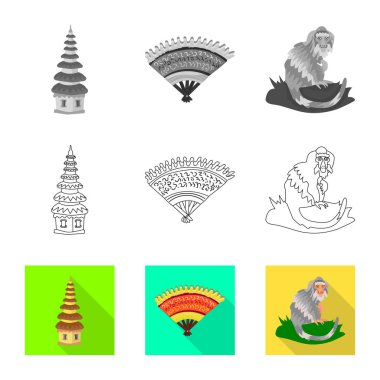 Vektör tasarımı ve seyahat sembolü. Toplama ve web için geleneksel hisse senedi simgesi.