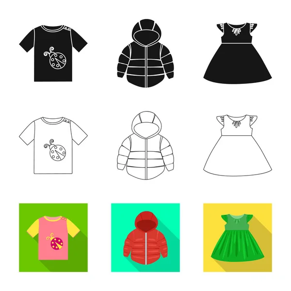 Vektorová design móda a oděvní značky. Sada módy a bavlněné burzovní symbol pro web. — Stockový vektor