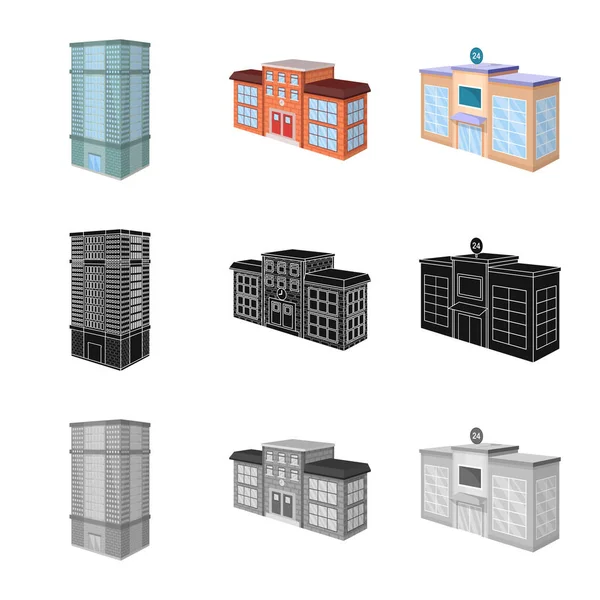 建筑和建筑标志的向量例证。网络建筑和房地产股票符号的收集. — 图库矢量图片
