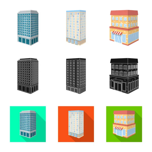 Conception vectorielle de la construction et du bâtiment signe. Ensemble de construction et d'illustration vectorielle de stock immobilier . — Image vectorielle