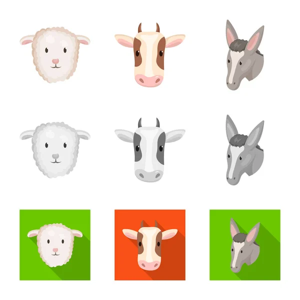 Illustrazione vettoriale dell'agricoltura e icona dell'allevamento. Set di agricoltura e stock biologico simbolo per il web . — Vettoriale Stock