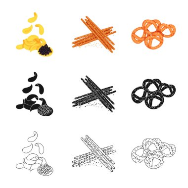 Tat ve daiç simge vektör tasarımı. Tat ve hisse senedi için organik vektör simge kümesi.