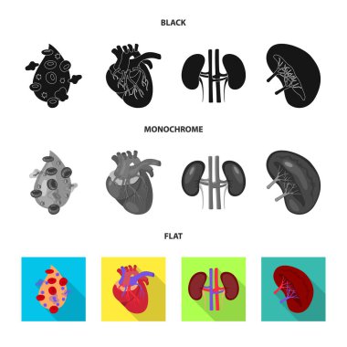 Biyoloji ve bilimsel işareti vektör çizimi. Hisse senedi için biyoloji ve laboratuvar vektör simge kümesi.