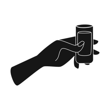 El ve su tabelası vektör tasarımı. Stok için el ve içecek vektör simgesi seti.