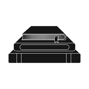 Kitap ve yığın logosu izole nesne. Stok için kitap ve öğrenme vektör simgesi seti.