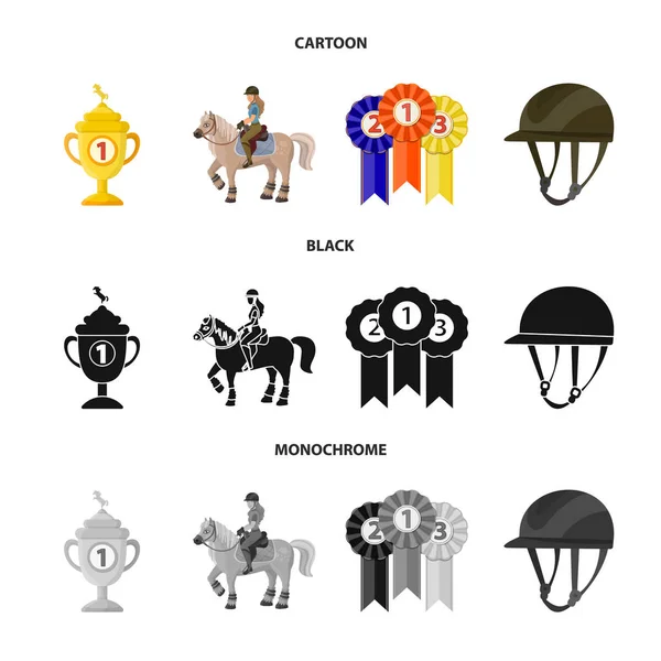 Objeto isolado de equipamento e símbolo de equitação. Conjunto de equipamentos e símbolo de estoque de competição para web . — Vetor de Stock