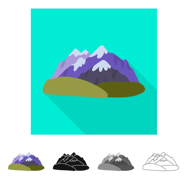 Vektorterv a hegy és a sziklás logó. Hegy-és csúcsterhelésvektor illusztráció. — Stock Vector