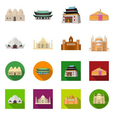 Kasaba ve Chinatown sembolü izole nesne. Web için şehir ve Asya stok sembolü seti.