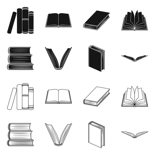 Objeto aislado de biblioteca y símbolo de libro de texto. Colección de biblioteca y el símbolo de stock de la escuela para la web . — Vector de stock