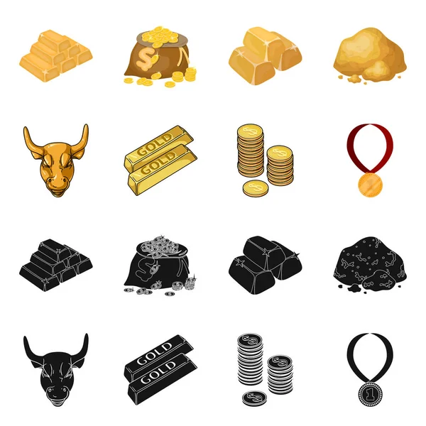 Oggetto isolato e simbolo d'oro. Raccolta e icona vettoriale dorata per stock . — Vettoriale Stock
