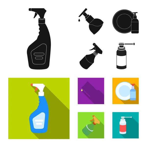 Design vettoriale dello spruzzatore e del logo liquido. Raccolta dell'icona dello spruzzatore e del vettore dei pesticidi per le scorte . — Vettoriale Stock