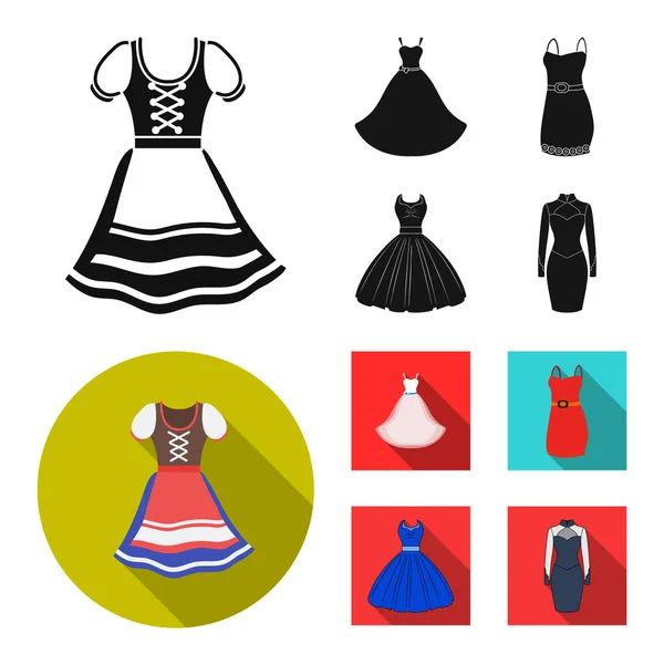 Ilustración vectorial del logotipo del vestido y la ropa. Colección de vestido e ilustración vectorial de stock de noche . — Vector de stock