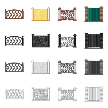 İşareti kapı ve çit tasarım vektör. Hisse senedi için kapı ve duvar vektör simge topluluğu.