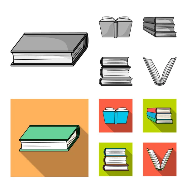 Vector illustration of library and textbook logo. Collection of library and school stock vector illustration. — Stock Vector