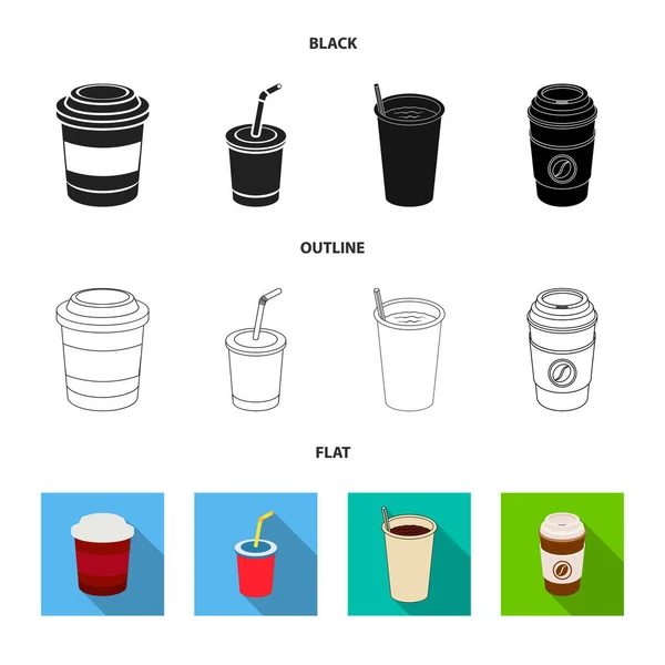 Isolé objet de café et tasse icône. Ensemble de café et icône vectorielle chaude pour le stock . — Image vectorielle