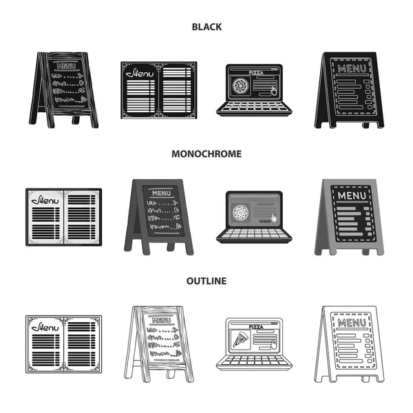 Projeto vetorial de restaurante e símbolo de jantar. Coleção de restaurante e pequeno-almoço estoque vetor ilustração . —  Vetores de Stock