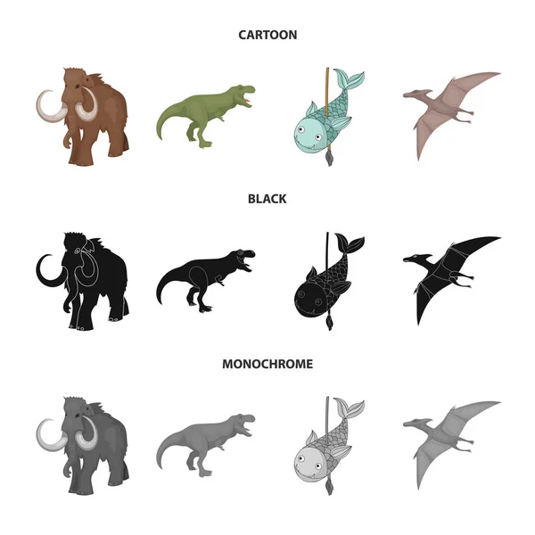 Illustration vectorielle du logo animal et personnage. Ensemble d'illustration vectorielle animale et ancienne . — Image vectorielle