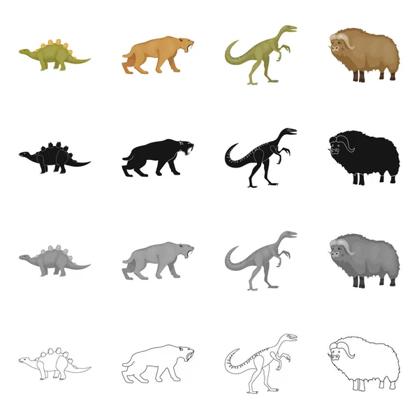 Ilustración vectorial del signo animal y del carácter. Colección de animales y antiguo símbolo de stock para la web . — Archivo Imágenes Vectoriales